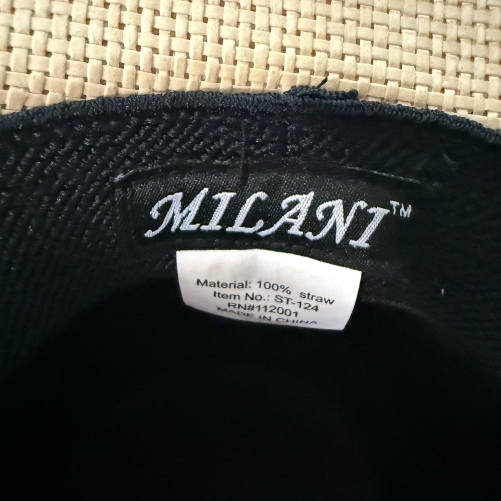 Milani Tan Cowboy Hat with Turquoise Accents - Picture 6 of 9